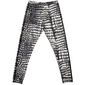 Adidas Wm’s New York Crocodile Skin Printed Crop Leggings Black/Dust Sand Sz M